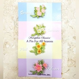 Seraphim Classics 4 bouquet pins A Pin For All Seasons Exclusively by Roman Inc